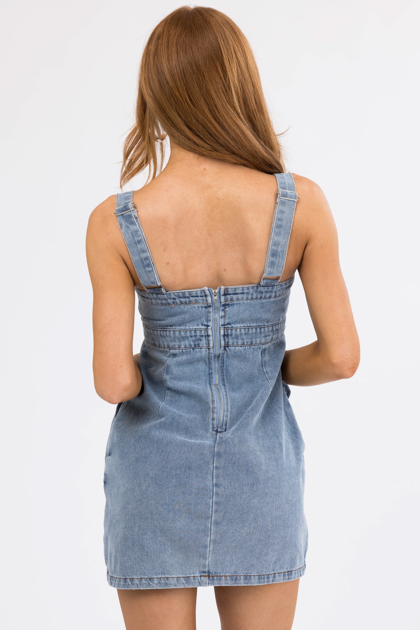 Medium Wash Denim Empire Waist Dress